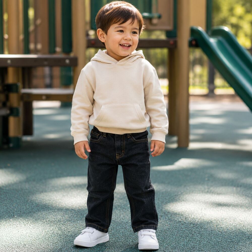 Toddler Black Denim Jeans 2T Straight Fit Elastic Waist Everyday Cute Style
